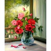Canvas Hobby Gül Yaprakları 50 x 65 cm Kasnaklı Sayılarla Boyama Seti