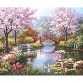 Canvas Hobby Kasnaklı 50 x 65 cm Pembe Orman Sayılarla Boyama Seti