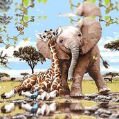 Canvas Hobby Safari Gezisi 50 x 65 cm Rulo Sayılarla Boyama Seti