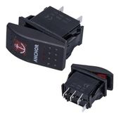 Çapa Irgatı Sembollü Yaylı Işıksız 3 Pinli On-Off 12-24V Marin Switch