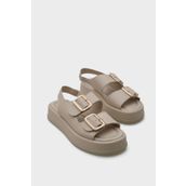 Capone Outfitters Denice Dolgu Topuklu Çift Bantlı Tokalı Kadın Sandalet