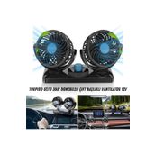 caralp Oto Araç İçi Vantilatör Çift Başlıklı Çakmaklıklı Soğutucu Fan 360° Dönebilen Ultra Sessiz Araç Fanı