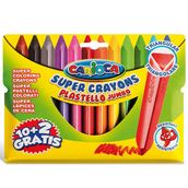 Carioca Plastello Jumbo Üçgen 12 Renk Pastel Boya