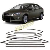 Carmind Ford Focus 3 Sedan Siyah 2011-2017 16 Parça Krom Cam Çerçevesi