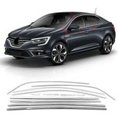 Carmind Renault Megane 4 Sedan 2016-2020 12 Parça Krom Cam Çerçevesi Set