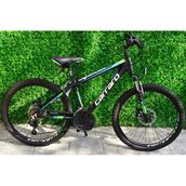 Carraro Speed 241 Mekanik Disk 360H 24 Jant 21 Vites Mat Siyah Yeşil Mavi Dağ Bisikleti