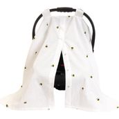Casadora Baby Happy Bee Organik Pamuklu Upf 30+ Uv Korumalı Müslin Çıtçıtlı Puset Örtüsü - Krem - Standart