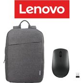 Case 15.6" B210 Laptop Sırt Çantası Gri + Lenovo 400 Wireless Kablosuz Mouse Siyah