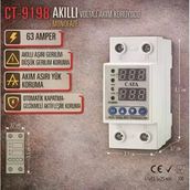 Cata 1X63a Monofaze Akıllı Voltaj Ve Akım Koruma Rolesi Şebeke Giriş Voltaj Denetleyici 220 Volt 63 Amper