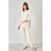 Catherine's Yumuşak Dokulu Hamile Pijama Takımı - Beyaz - XL