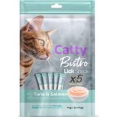 Catty Bistro 5x14 gr Ton Balıklı ve Somonlu Yetişkin Kedi Krema Ödülü