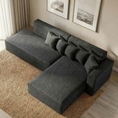 Cavissa Home Living Kraft Soft Köşe Koltuk Takımı - Antrasit - Sağ Köşe