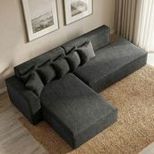 Cavissa Home Living Kraft Soft Köşe Koltuk Takımı - Antrasit - Sol Köşe