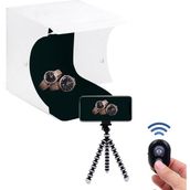 Cazip Shop Kumandalı Portatif LED Işıklı Ürün Çekim Çadırı Kit(22.6 x 23 x 24 Cm)