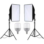 Cazip Shop Video Softbox Sabit Işık Seti Sürekli Işık 50X70 LED Işık 200 cm Ayak 2'li Set