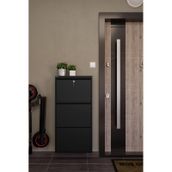 Ceha Kilitli 3'lü Metal Ayakkabılık - Siyah K.AYK-3 /AB9005/KL Siyah