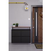 Ceha Tablalı 4'lü Metal Ayakkabılık - Siyah