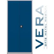 Çelik Dosya Dolabı Metal Dolap Ofis Dolapları Arşiv , Garaj , Bahçe , Kiler , Balkon - Açık Gri - Mavi - 92x42x195