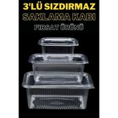 Çeliker Plastik Sızdırmaz Kap 500 gr - 1000 gr - 2000 gr Kullan At Tek Kullanımlık Kapaklı Kase 10 Adet 3 Lü Set