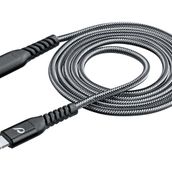 Cellularline Tetra Force Siyah 200 cm Usb-C Lightning Data ve Şarj Kablosu