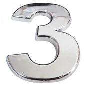 Cemax 5 cm Krom Yapışkanlı 3 Rakamı