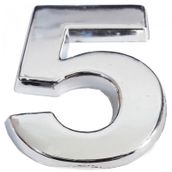 Cemax 5 cm Krom Yapışkanlı 5 Rakamı