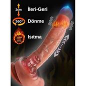 Censan Ultra Realistik Isıtma İleri Geri ve Dönme Fonksiyonlu Gerçekçi Vibratör - C-7410