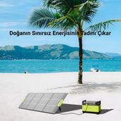 Cepini 200W Katlanabilir Güneş Paneli - Monokristal %23 Yüksek Verim - Profesyonel Güç İstasyonları İçin MC4 Çıkışlı Taşınabilir Solar Panel - 1