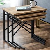 Ceramical Eco X 54x35x53 cm Atlantik Çam Metal Ayaklı Zigon Sehpa