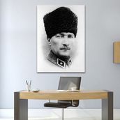 Çerçevelet Karakalem Atatürk Portresi 100x140 cm