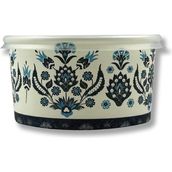 CetKing Karton Kağıt Çorba-Aşure-Tatlı-Dondurma-Yemek Kasesi -14 Oz Plastik Kapaklı Kase 50 Adet
