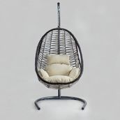 Cewi Cosmo Swing Kahve Rattan Krem Oturumlu Salıncak