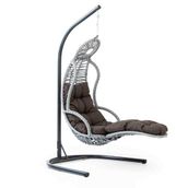 Cewi Elit Swing Gri Rattan Kahve Oturumlu Salıncak