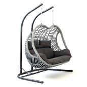 Cewi Pop Swing Gri Rattan Kahve Oturumlu Salıncak