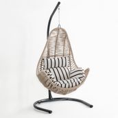 Cewi Zen Swing Krem Rattan Zebra Oturumlu Salıncak