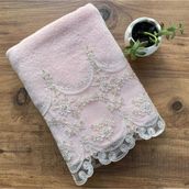 Çeyiz Bahçesi 50x90 cm Fabella Pudra Kadife Havlu