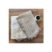 Çeyiz Bahçesi Ahva 50x90 cm Cappuccino Kadife Havlu