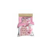 Çeyiz Diyarı 177855-22 Dijital Baskılı 3d Bebek Rabbit Baby Pembe Nevresim Takımı