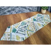 Çeyiz Diyarı Geometrik 35x115 cm Yeşil Lüx Runner