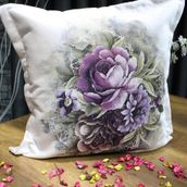Çeyiz Diyarı Goblen 2 Adet 60x60 cm Krem Kırlent Kılıfı