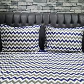 Çeyiz Diyarı Zigzag Lacivert Çift Kişilik Nevresim Takım