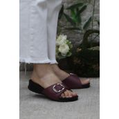 Ceyo Oliva-8 Bordo Kadın Terlik