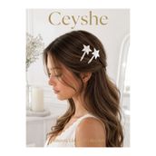 CeyShe Pinterest 2'li Parlak Gümüş Yıldız İthal Gümüş Kaplama 1. Kalite Kalın Metal Çıtçıt Kıskaç Saç Tokası