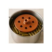 CEZVE HOME Güveç Dolma Sarma Taşı-çömlek Sırlı Delikli Yaprak Sarma Pişirme Kapağı 23 Cm