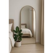 Cg Home Metal Çerçeveli Oval Ayaklı Boy Aynası 180X60 Boy Ayna - Mat Gold