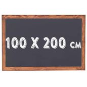 Chalky 100x200 cm Kara Tahta Ahşap Çerçeveli - Tebeşir Yazı Tahtası - Siyah