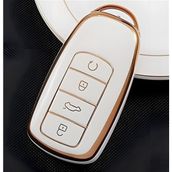 Chery Tiggo 8 Omoda 5 Tiggo 7 Uyumlu Anahtar Kumanda Kılıfı Oto Anahtarlık Beyaz Gold