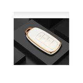 Chery Tiggo 8 Pro Omoda 5 Anahtar Kılıfı Beyaz/Gold Lüx