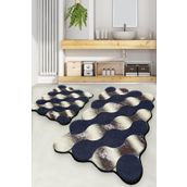 Chilai Home Circle Gold 2'li Set Djt Yıkanabilir Kaymaz Taban Paspas Banyo Halısı Klozet Takımı