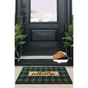 Chilai Home Coco Plaid Green Doğal Koko Paspas,kıl Kapı Önü Paspası - 40 x 60 cm - Renkli